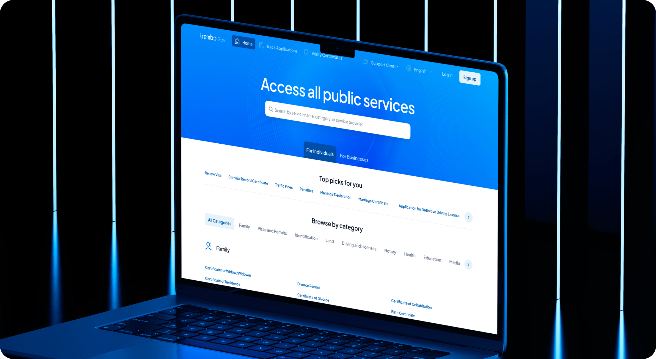 Designing Rwanda's gateway to e-services  for 8 million citizens and foreigners